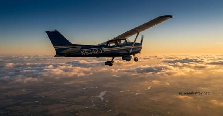 A small propeller airplane climbs above a sea of clouds at sunrise, wings catching the golden light — a picture of lift overcoming gravity, the law of the Spirit of life overcoming the law of sin and death.